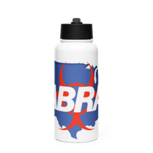 Stainless steel water bottle with a straw lid